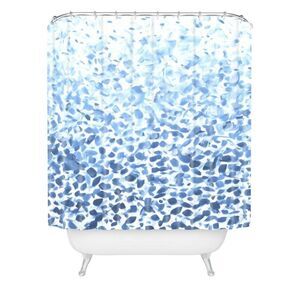 Open Box - Deny Designs - Orara Studio Pastel Striped Shower Curt Blue